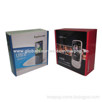 POP carton boxes, suitable for cell phones, eco-friendly, eye-catching,customized size and design